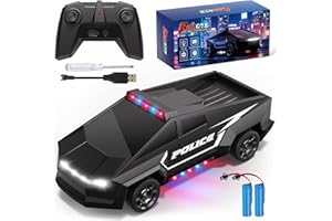 Cheffun Remote Control Car, 1:22 RC Trucks Police Car Toy for Boys, RC Car with Light and Loadspace, 4WD Electric Vehicle Toys, Christmas Birthday Gifts for Boys/Girls Age 4 5 6 7 8 9 10-12+