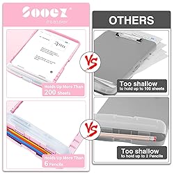 Sooez Clipboards with Storage, High Capacity Clip