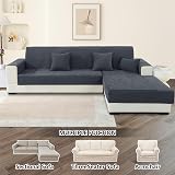 LINGKY Soft Chenille Sofa Cover 1 2 3 Seater Non-Slip Fuzzy Textured Furniture view 2