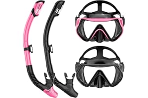 WUTRYE Snorkeling Gear for Adults, Dry-Top Snorkel Set Scuba Diving mask, Snorkel Mask, Panoramic Anti-Leak Anti-Fog Tempered Glass Lens, Swimming Training Snorkeling Packages