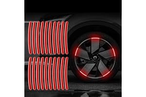 MAICICAN 20PCS Car Wheel Reflective Decorative Strip,Night Safety Warning Stickers,Cars,Motorcycles,Bicycles are Applicable, Colorful and Diverse, a Street The Most Beautiful Car (Red)