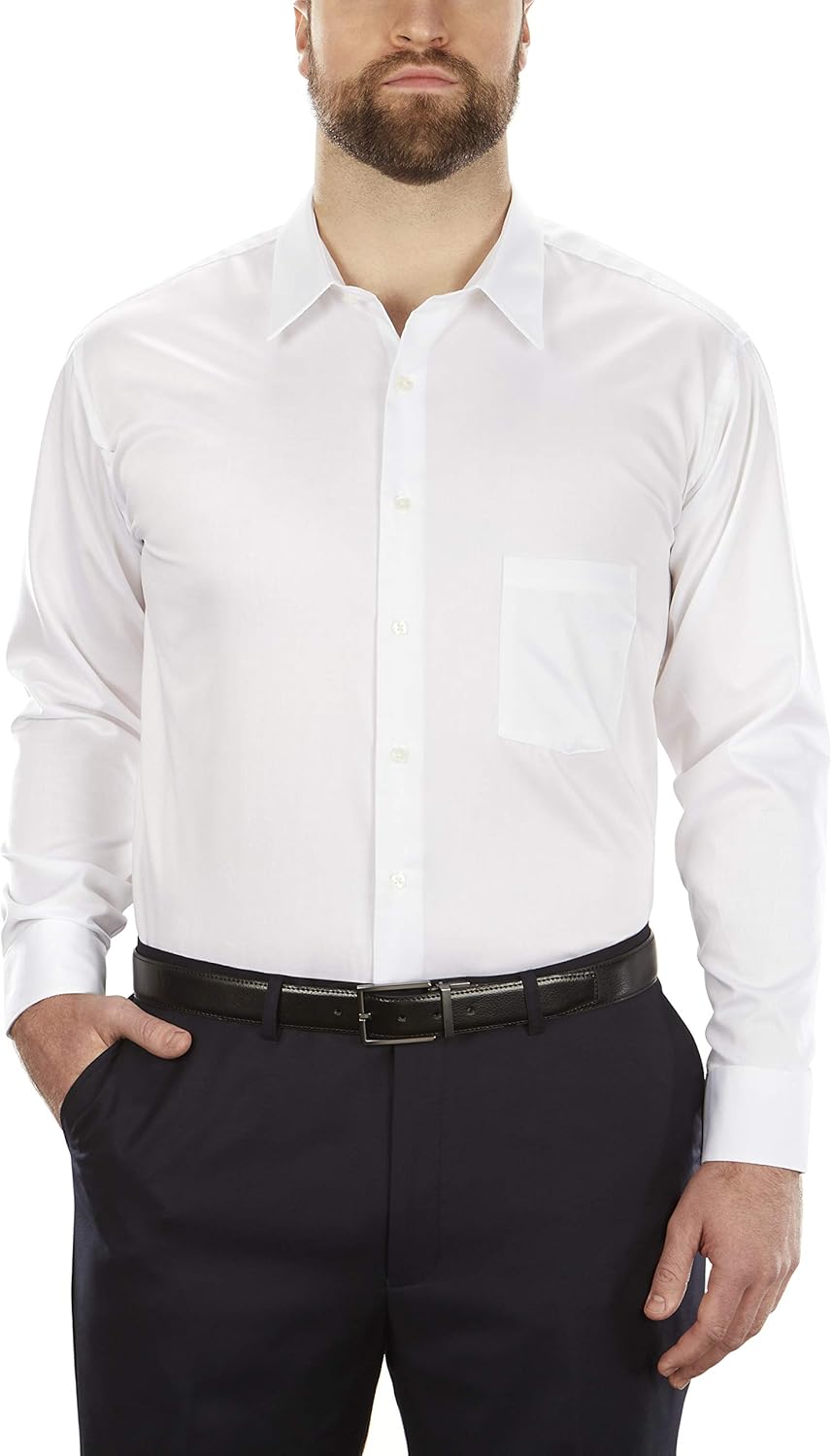 Geoffrey Beene Men's BIG FIT Dress Shirts Sateen Solid (Big and Tall) at  Men’s Clothing store