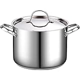 Cooks Standard 8-Quart Classic Stainless Steel Stockpot with Lid, 8-QT, Silver