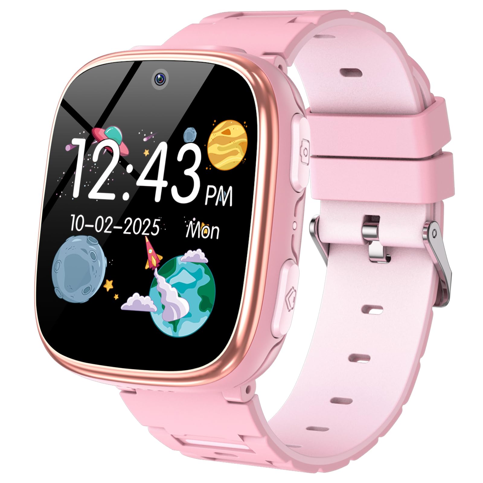 Photo 1 of Kids Smart Watch Girls Boys - Smart Watch for Kids Game Watch Gifts for 4-12 Years Old with 26 Games Camera Alarm Video Music Player Pedometer Flashlight Birthday Gift for Boys Girls (6 Pink)