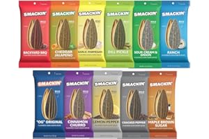 SMACKIN' Sunflower Seeds, Roasted Jumbo Small-Batch, American Made - Variety, 1.5oz bags (11 pack)