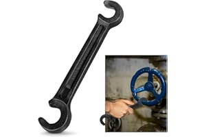 Tntleays 8-Inch Double Ended Valve Wheel Wrench,Durable Cast Steel Hand Tool for Smooth Valve Opening & Closing,Protects Handwheels from Damage - Ideal for Fire Riser Drains (1/2" and 21/32")