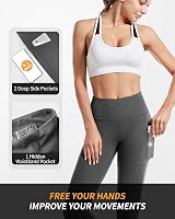 CAMBIVO Yoga Pants for Women High Waisted with Pockets Grey view 3