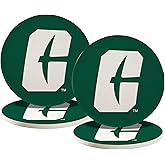 Desert Cactus University of North Carolina Charlotte Circle Ceramic Coasters 4 Pack UNCC Forty Niners 49ers Absorbent Drink Coasters with Cork Backing (Design A)