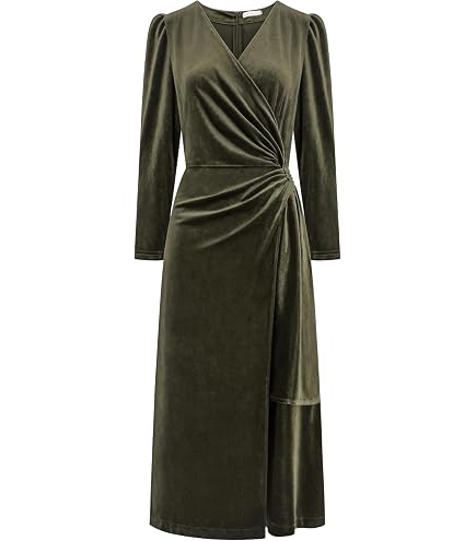 long sleeve green velvet wrap dress HGps8w Women's Elegant Sexy V Neck Ruched Formal Cocktail Party Midi Long Dresses : Clothing, Shoes & Jewelry ProposedNewMD1.19.24
