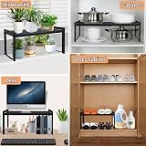 Goodsnetic Expandable Cabinet Shelf 13.8-26 in Black Heavy-Duty 22LBS view 8
