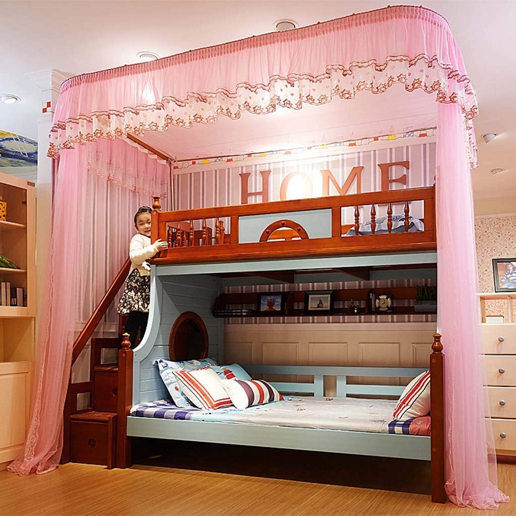 Fefefefef Children S Bunk Bed Nets Stainless Steel U Rail Double Bed Mother Bed Mosquito Net 1 5 M 1 8 M Floor To Sleep Account Amazon De Kuche Haushalt