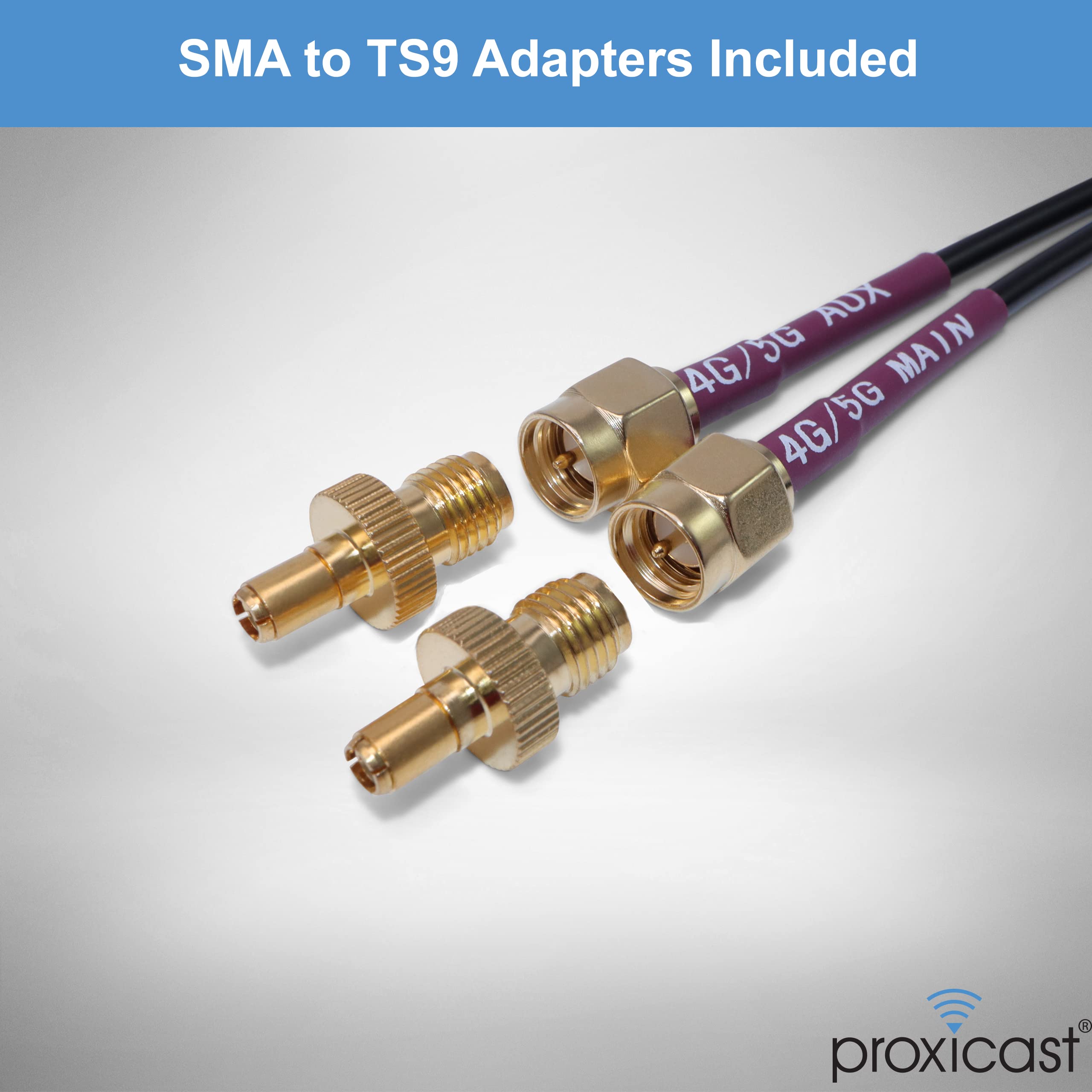 Proxicast Ultra Low Profile MIMO 4G / 5G Omni-Directional Magnetic/Adhesive Mount Antenna for Verizon, AT&T, T-Mobile Modems & Routers with SMA or TS9 External Antenna Jacks (ANT-122-M19)