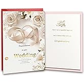 TzenvoGift Wedding Card for Bride and Groom – Congratulations on your Wedding Double-Layer Cards with gold foil