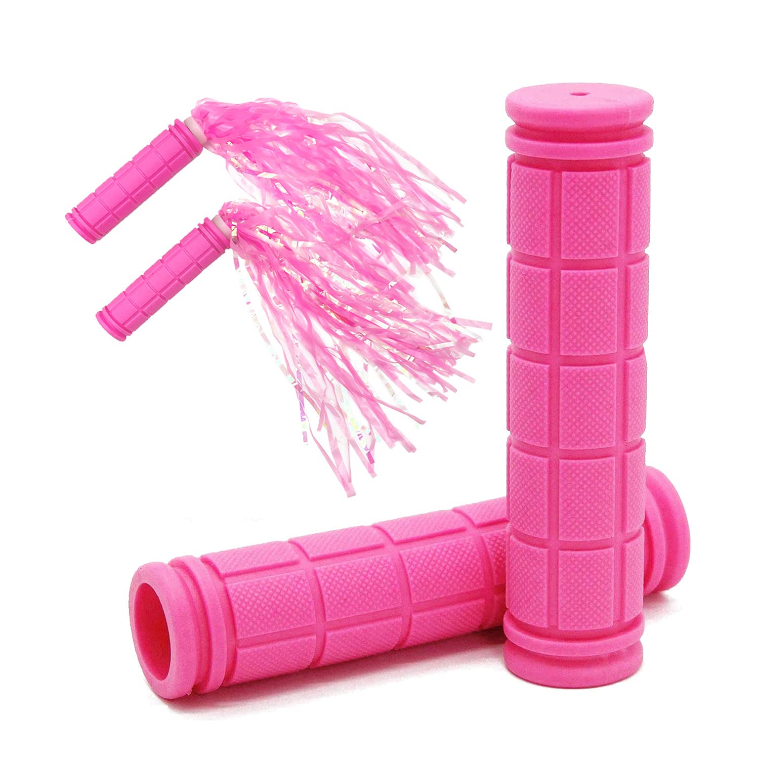 Photo 1 of Bike Handle Grips with Tassel Streamers for Girls Boys and Kids, Non-Slip Bicycle Handlebar Grips Cover for Mountain Bike, Scooters Cruiser Road Bike Handle Grips, BMX MTB Cycling Replacement Parts