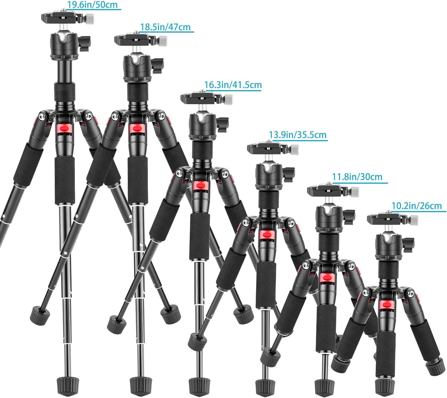 Neewer Portable Desktop Mini Tripod - Aluminum Alloy 20 inches/ 50 centimeters with 360 Degree Ball Head, 1/4 inch Quick Shoe Plate for DSLR Camera Video Camcorder, Load up to 11 pounds/5 kilograms : Camera & Photo