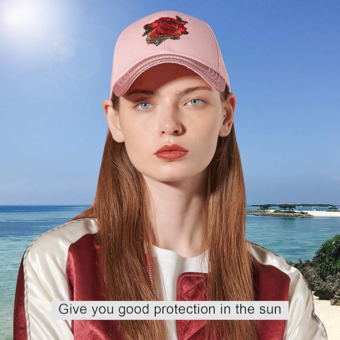 CACUSS Damen bestickte Kappe verstellbar Basecap Snapback Sommer Kopfbedeckung schildm/&uuml;tze cappy Frauen