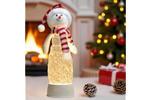 ZQQLITE Christmas Snow Globes Lantern Musical Lighted Water Lantern Snow Globe Colorful Swirling Glitter Snowglobes with 6H Timer USB Operated Snowglobe Christmas Decoration for Home & Gift - Red Hat