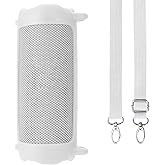 Lebakort Silicone Cover Compatible with JBL Flip 7 Waterproof Portable Speaker (White Cover)