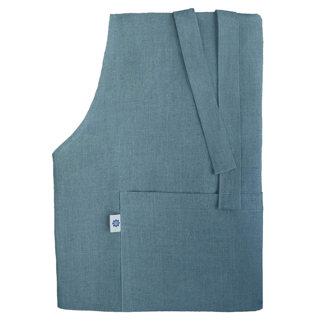 Linen & Cotton Apron, 100% Linen, Blue (70 x 100 cm), Unisex, with Pocket for Kitchen, Bakers, Crafting, Flower Shop, Garden, Coffee House, Tea Rooms