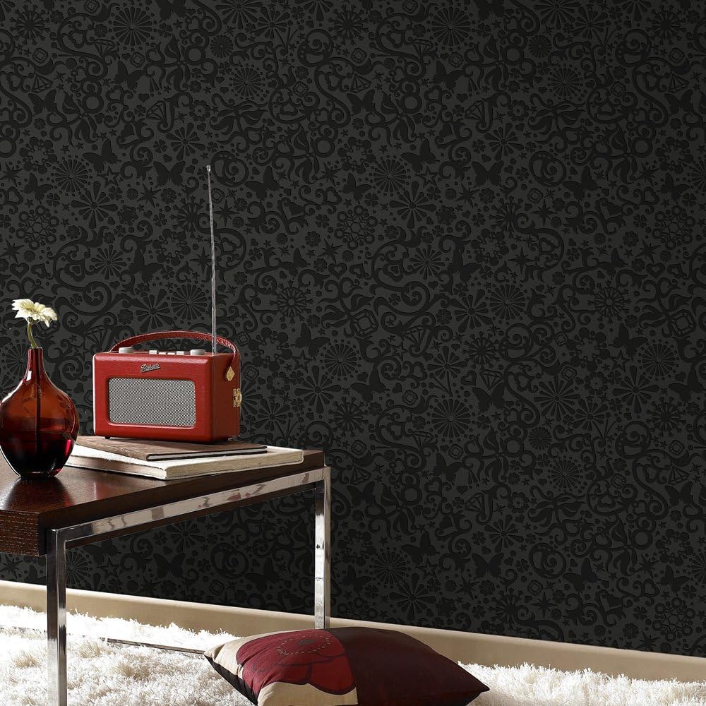 Designer Marcel Wanders Petit Papillon Motif Black Wallpaper Amazon Co Uk Diy Tools