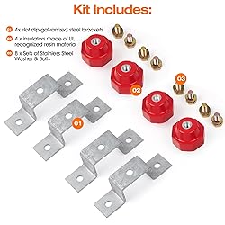 4PCS 2500V Standoff Insulators with Ground Bus Bar