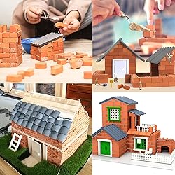Woohome 1:16 Mini Red Wall Bricks, 350 PCS Mini