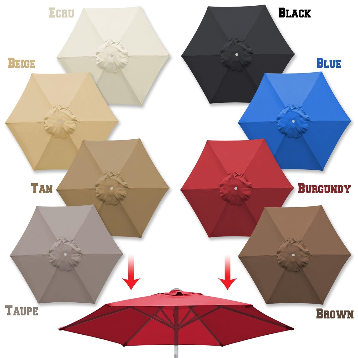 Benefitusa Replacement Umbrella Canopy Cover For 6 5ft 6 Ribs Patio Market Umbrella Canopy Only Beige Patio Lawn Garden Umbrella Covers