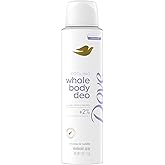 Dove Whole Body Deo Aluminum Free Invisible Spray Deodorant Coconut & Vanilla for 72h Odor Control 4 oz