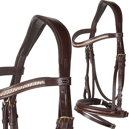 Heinick-Reitsport Trense Comfort Schwedisch Braun ~ Astana ~ WB VB anatomisches Genickstück