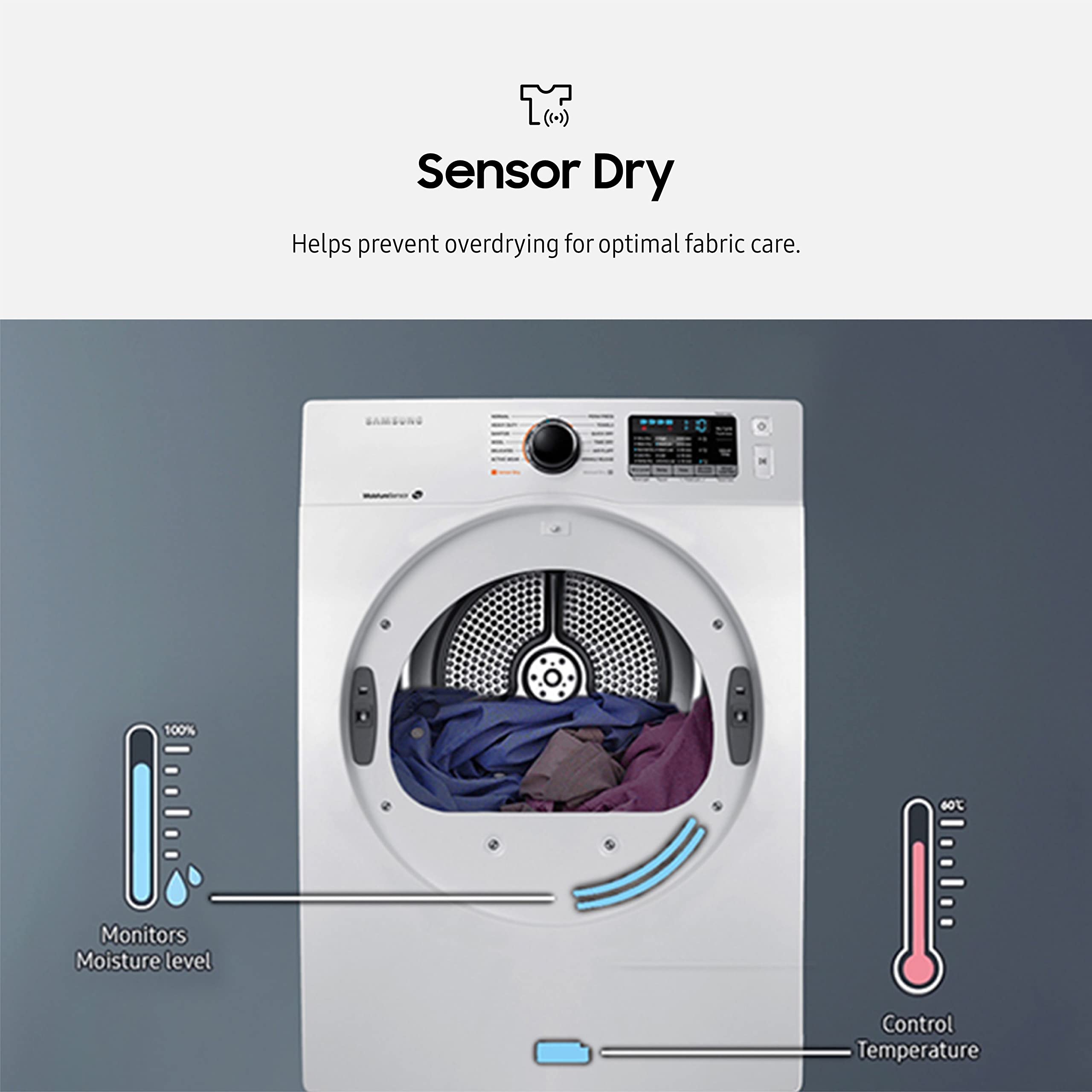 Samsung 4.0 cu. ft. Electric Dryer, Compact Clothes Drying Machine, Stackable for Small Spaces w/Sensor Dry, 12 Preset Cycles, Reversible Door, Internal Drum Light, DV25B6900EW/A2, White