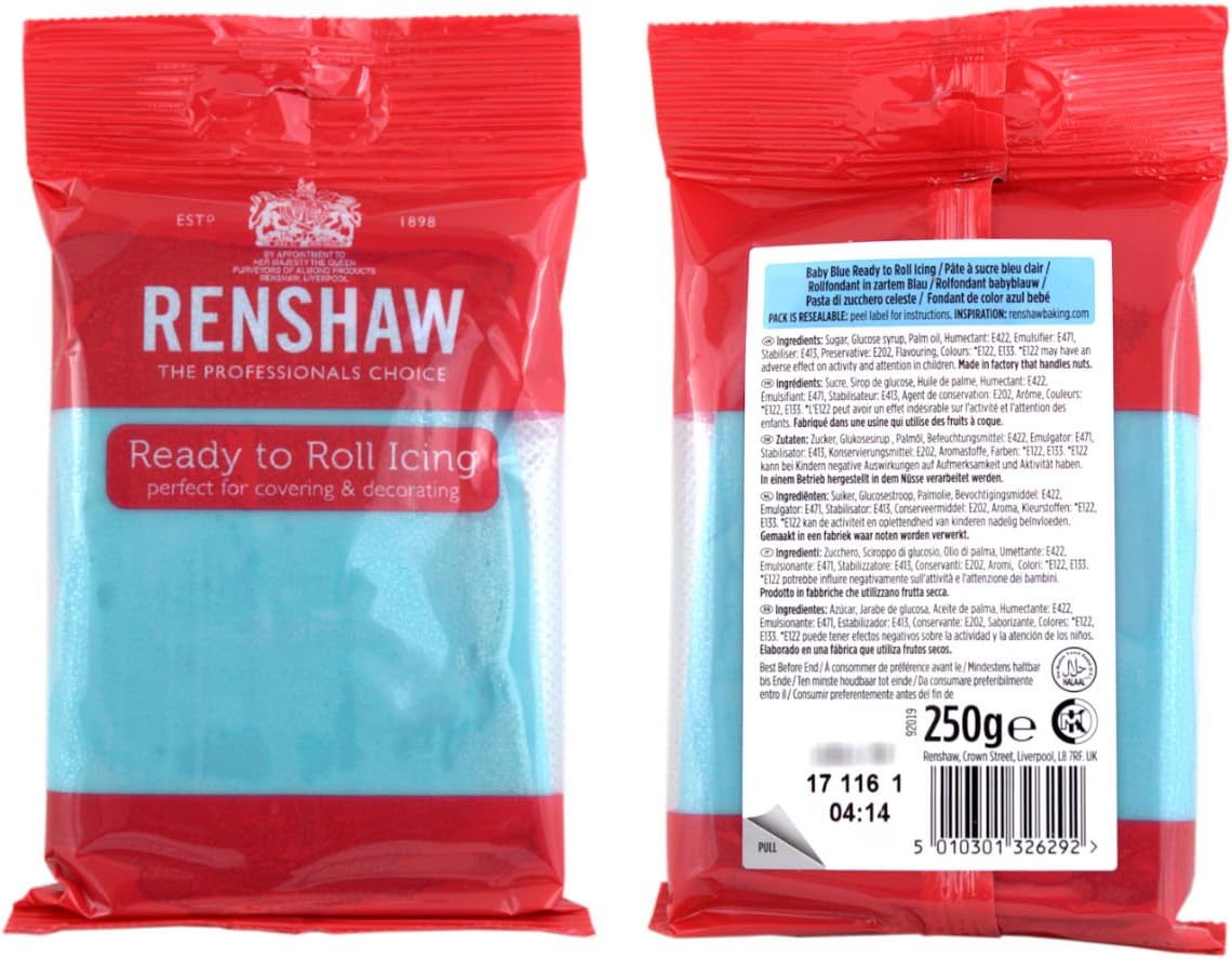 Renshaw - Professional Sugar Paste - Baby Blue - 250g - Pack of 2