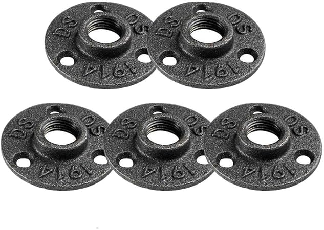 5 Pack Floor Flange 1 2 Inch Malleable Threaded Plumber Fitting
