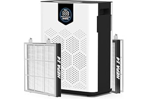 DAYETTE Air Purifiers for Home up to 3000 Sq Ft with Washable Filters, 2x H14 True HEPA Filter, 2xSpeed Fan with Turbo Mode, CADR 400m³/h Remove Pet Hair Odor, 22dB Sleep Mode for Bedroom, Large Room,Office