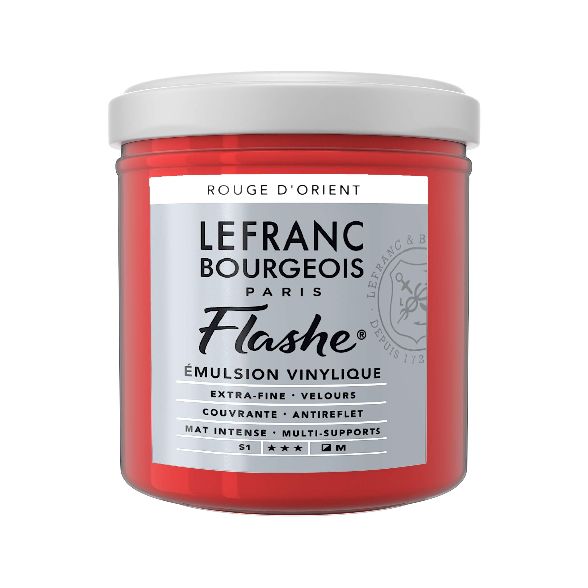 Lefranc Bourgeois Acrylic Vinyl Emulsion, Oriental Red, 125ml Tube-Vinylfarbe — image 1