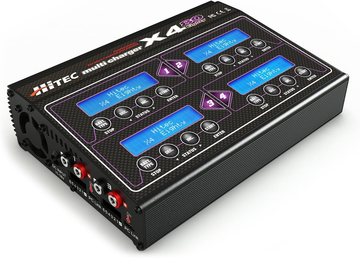 HiTec 44169 X480 4Port MultiChemistry Charger, Remote & App