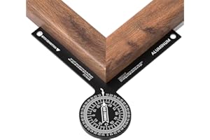 VOLCANOES CLUB Aluminum Angle Finder Gauge- 7’’ Miter Saw Protractor with Precision Laser Scales for Crown Molding - Rust Proof Woodworking Cutting Guide Tool for Carpenters, Plumbers, Building Trades