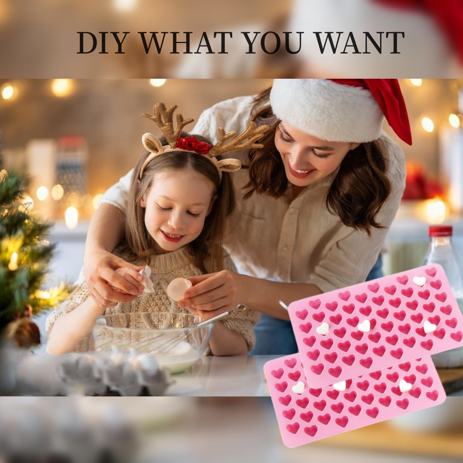 2 Pack Heart Silicone Molds Non-Stick Food Grade Silicone Molds Baking Mold Reusable Candy Mold,Used for Jelly, Homemade Treats, Candy, Chocolate,candle,lacquer seal Making Supplies