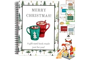 Livre de cartes cadeaux de Noël – Surprises sur chaque page – Reliure à spirale à monter soi-même – Porte-cartes de vœux pour