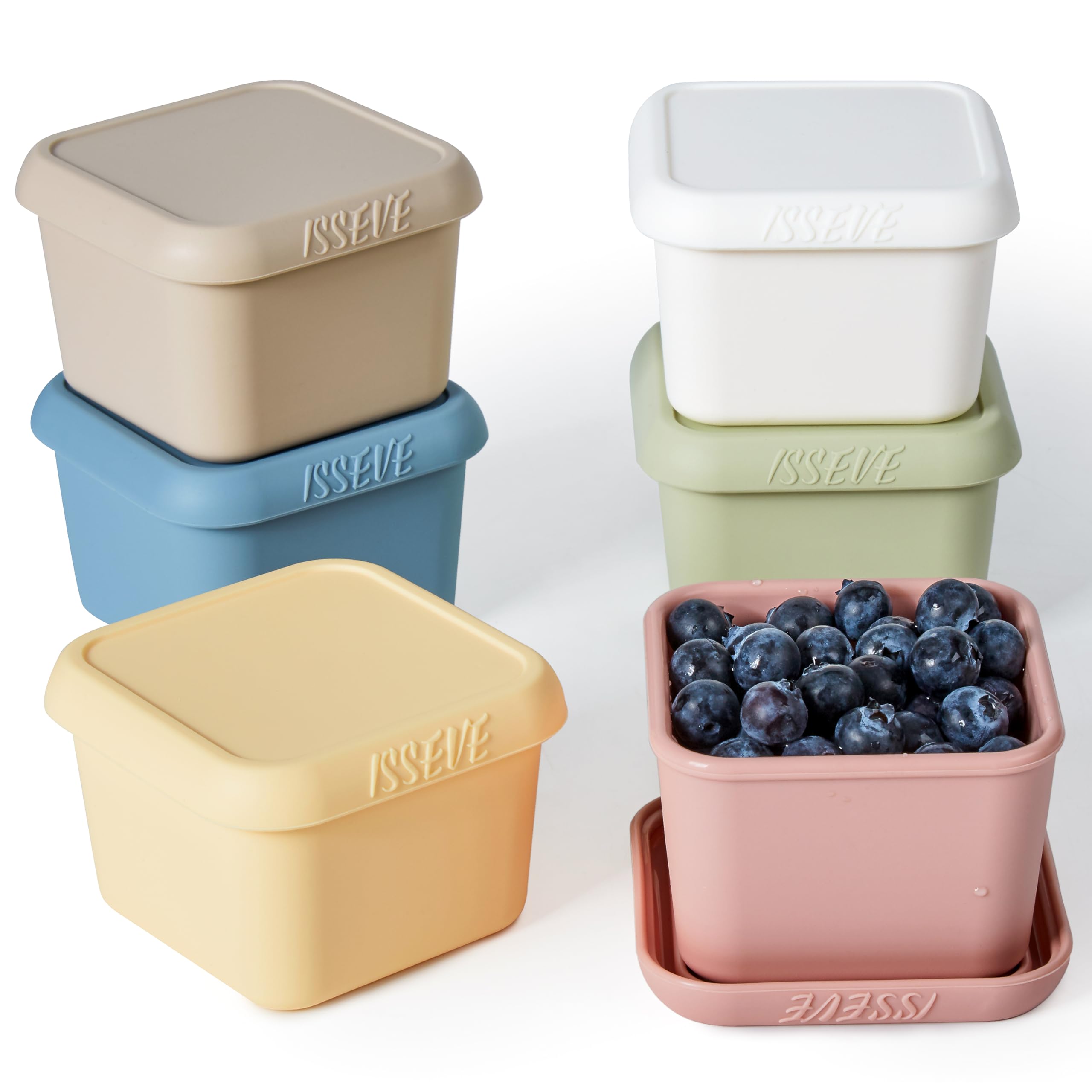 Photo 1 of ISSEVE 6Pack 6oz Silicone Snack Containers for Kids, Reusable Small Containers with Lids, Leak Proof Silicone Food Storage Containers, Children Kids Lunch Box for Daycare, School, Travel