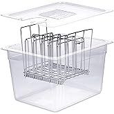 MOKSAM Sous Vide Container with Lid & Rack | Fits Most Sous Vide Cookers | Sous Vide Accessories (12 Quarts, Rack)