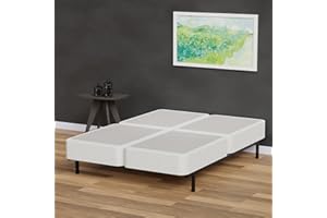 Treaton Wood Split Low Profile Traditional 4-inch Fully Assembled Foundation Set-Strong Structure – Luxurious Durable Bedding Queen(Fold) Mattress Box Springs – White