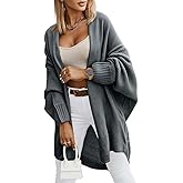 Miladusa Oversized Cardigans for Women Fall 2025 Trendy Open Front Batwing Sleeve Long Cardigan Sweaters