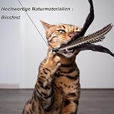 MAIYADUO Cat Toys Interactive Wand 6Pcs Feather Teasers 80cm for Indoor Cats view 3