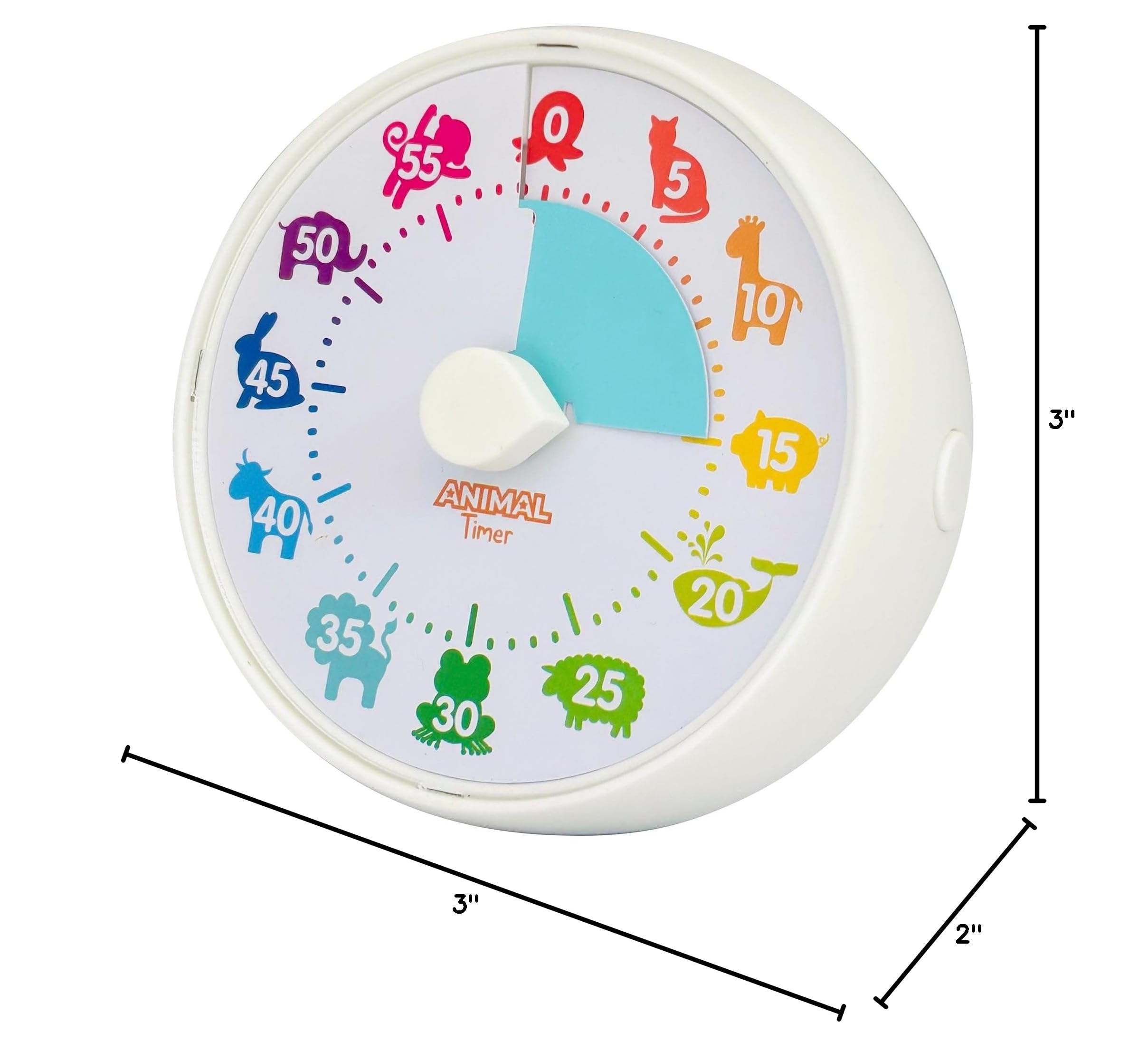 Animal Visual Timer and Color Timer for Kids, Preschoolers & Toddlers - Silent Classroom and Home 60-Minute Countdown Clock, Time Management Tool (Animal Timer)