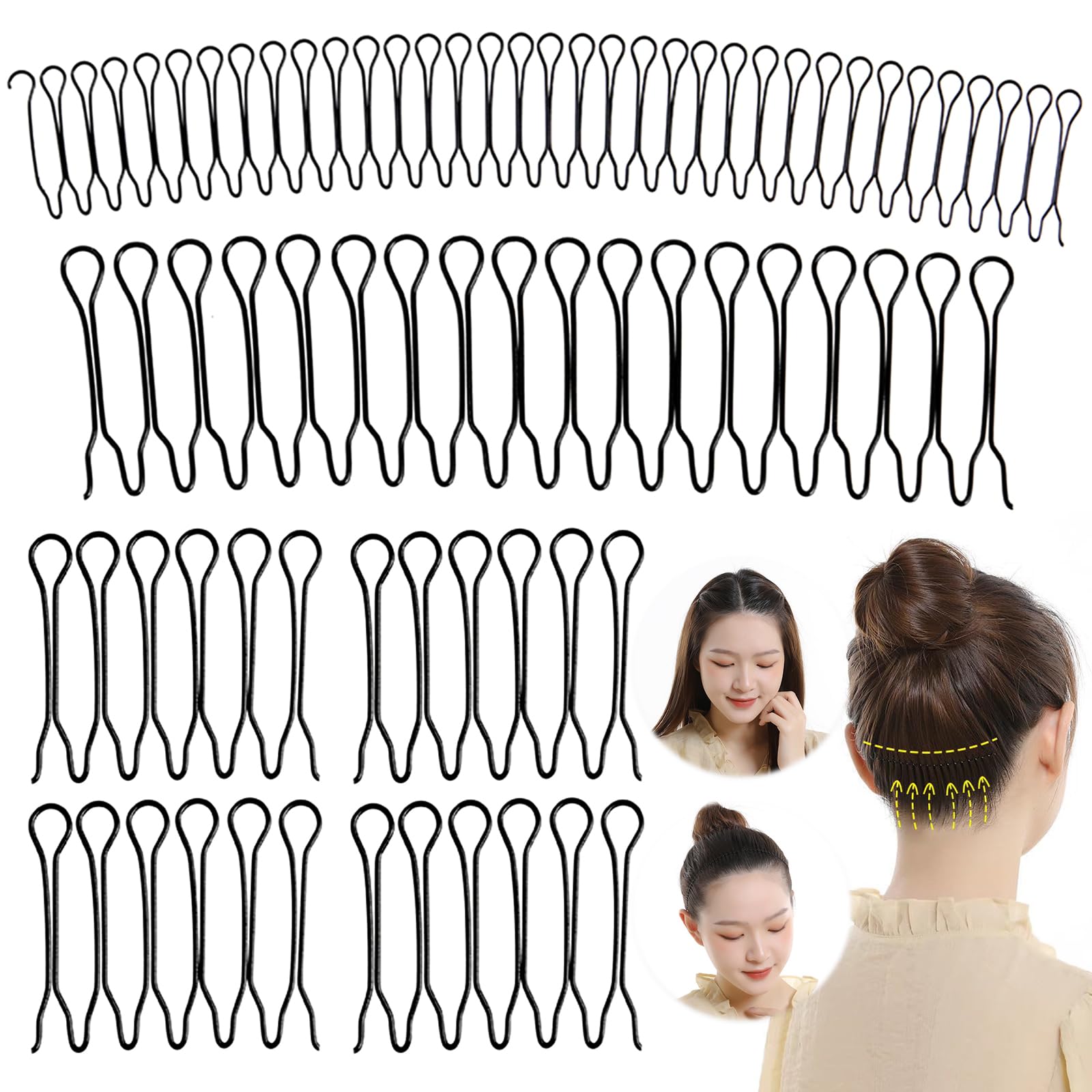 SoundZero 6 Piece Wavy Metal Headband, Invisible Headband for Broken Hair, Fashion Flexible Round Plastic Headbands, Multi Style Metal Headband, Zigzag Headband (Three Sizes)