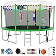 SKYUP Tranpoline 1500LBS 16 15 14 12 10 8 FT Tranpoline for 7-10 Kids and Adults, Windproof Outdoor Tranpoline with Enclosure Net, Basketball Hoop, Easy to Install & Last Long - ASTM Approved