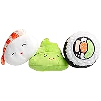 Pearhead Sushi Toys, Plush Squeaky Dog Toy Set, Pet Owner Must Have Dog Accessory, Pet Set, Holiday , Christmas Pet Stocking
