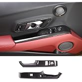 Fit for Toyota Supra GR A90 A91 MK5 2019-2026 ABS Window Lift Switch Cover, Window Lift Switch Panel Decoration Frame Trim Cover 2Pcs, Carbon Fiber Pattern
