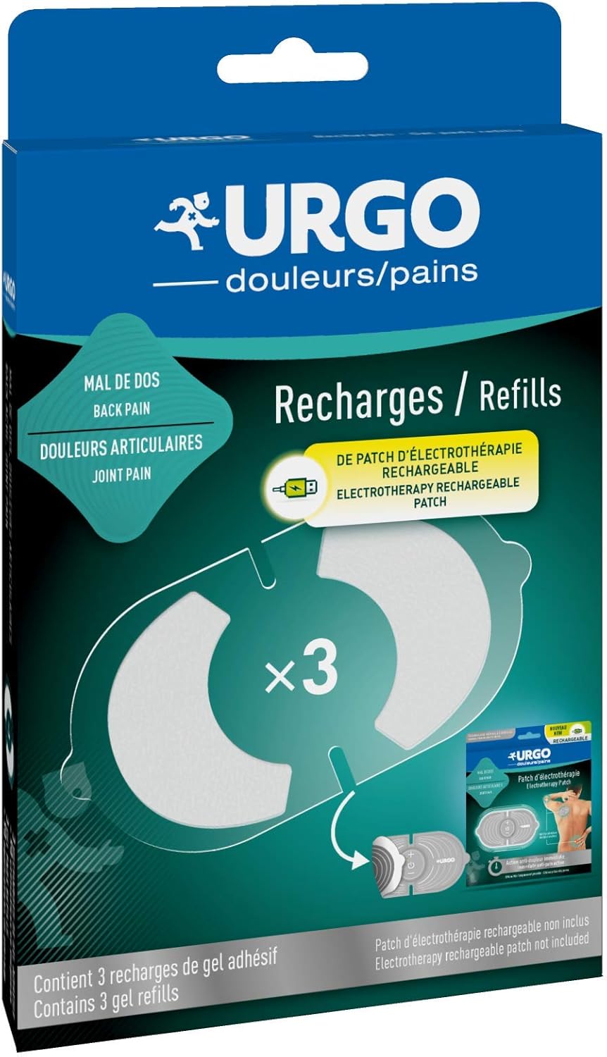 Urgo - Recambios de electroterapia recargables, gel adhesivo, dolor de espalda, pack de 3 recambios: Amazon.es: Salud y cuidado personal