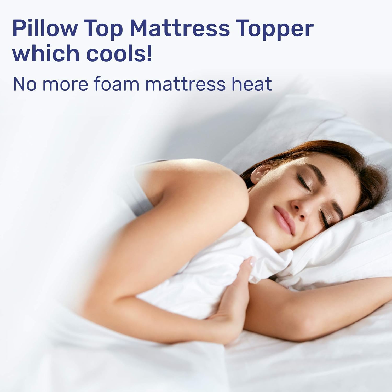 Twin Mattress Topper Pillow Top - Soft 100% Cotton Top Premium Mattress Pad, Optimum Thickness with Down Alternative Fill, Deep Pocket Fitted Skirt for Mattress 16 Inches: Furniture & Decor